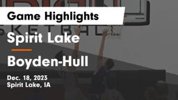 Spirit Lake  vs Boyden-Hull  Game Highlights - Dec. 18, 2023
