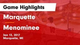 Marquette  vs Menominee  Game Highlights - Jan 13, 2017