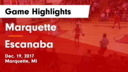 Marquette  vs Escanaba  Game Highlights - Dec. 19, 2017