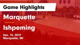 Marquette  vs Ishpeming  Game Highlights - Jan. 15, 2019