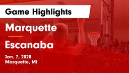 Marquette  vs Escanaba  Game Highlights - Jan. 7, 2020
