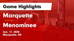 Marquette  vs Menominee  Game Highlights - Jan. 17, 2020