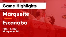 Marquette  vs Escanaba  Game Highlights - Feb. 11, 2021