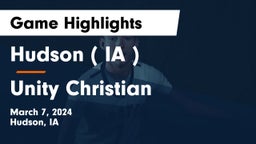 Hudson   ( IA ) vs Unity Christian  Game Highlights - March 7, 2024