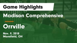 Madison Comprehensive  vs Orrville  Game Highlights - Nov. 9, 2018