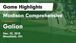 Madison Comprehensive  vs Galion  Game Highlights - Dec. 22, 2018