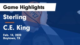 Sterling  vs C.E. King  Game Highlights - Feb. 14, 2020
