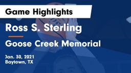 Ross S. Sterling  vs Goose Creek Memorial  Game Highlights - Jan. 30, 2021