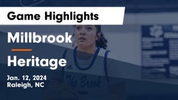 Millbrook  vs Heritage  Game Highlights - Jan. 12, 2024
