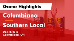 Columbiana  vs Southern Local Game Highlights - Dec. 8, 2017