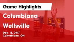Columbiana  vs Wellsville  Game Highlights - Dec. 15, 2017