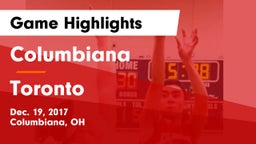 Columbiana  vs Toronto Game Highlights - Dec. 19, 2017