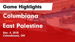 Columbiana  vs East Palestine Game Highlights - Dec. 4, 2018