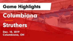 Columbiana  vs Struthers  Game Highlights - Dec. 10, 2019