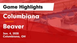 Columbiana  vs Beaver  Game Highlights - Jan. 4, 2020