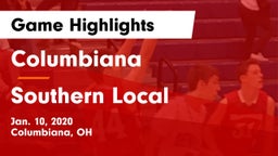 Columbiana  vs Southern Local  Game Highlights - Jan. 10, 2020