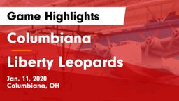 Columbiana  vs Liberty Leopards Game Highlights - Jan. 11, 2020