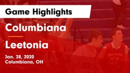 Columbiana  vs Leetonia  Game Highlights - Jan. 28, 2020
