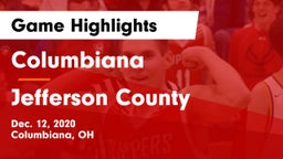 Columbiana  vs Jefferson County Game Highlights - Dec. 12, 2020