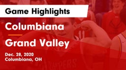 Columbiana  vs Grand Valley  Game Highlights - Dec. 28, 2020