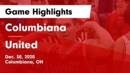 Columbiana  vs United  Game Highlights - Dec. 30, 2020