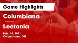Columbiana  vs Leetonia  Game Highlights - Feb. 18, 2021
