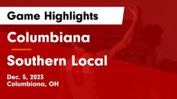 Columbiana  vs Southern Local  Game Highlights - Dec. 5, 2023