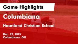 Columbiana  vs Heartland Christian School Game Highlights - Dec. 29, 2023