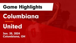 Columbiana  vs United  Game Highlights - Jan. 20, 2024