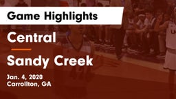Central  vs Sandy Creek  Game Highlights - Jan. 4, 2020