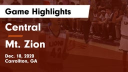 Central  vs Mt. Zion  Game Highlights - Dec. 18, 2020