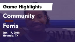 Community  vs Ferris  Game Highlights - Jan. 17, 2018