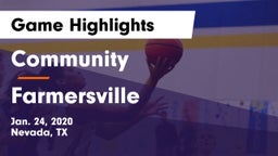 Community  vs Farmersville  Game Highlights - Jan. 24, 2020