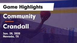 Community  vs Crandall  Game Highlights - Jan. 28, 2020