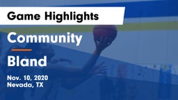 Community  vs Bland  Game Highlights - Nov. 10, 2020