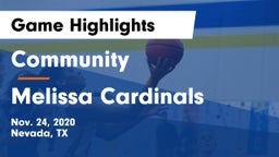 Community  vs Melissa Cardinals Game Highlights - Nov. 24, 2020
