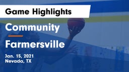 Community  vs Farmersville  Game Highlights - Jan. 15, 2021