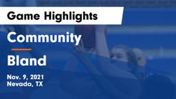 Community  vs Bland  Game Highlights - Nov. 9, 2021
