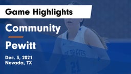 Community  vs Pewitt  Game Highlights - Dec. 3, 2021