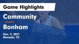 Community  vs Bonham  Game Highlights - Dec. 9, 2021