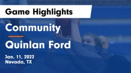 Community  vs Quinlan Ford  Game Highlights - Jan. 11, 2022