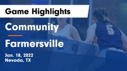 Community  vs Farmersville  Game Highlights - Jan. 18, 2022