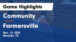 Community  vs Farmersville  Game Highlights - Dec. 12, 2023
