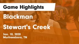 Blackman  vs Stewart's Creek  Game Highlights - Jan. 10, 2020