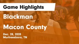 Blackman  vs Macon County  Game Highlights - Dec. 28, 2020
