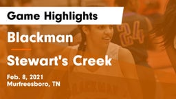 Blackman  vs Stewart's Creek  Game Highlights - Feb. 8, 2021