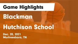 Blackman  vs Hutchison School Game Highlights - Dec. 20, 2021