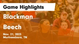 Blackman  vs Beech  Game Highlights - Nov. 21, 2023