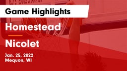 Homestead  vs Nicolet  Game Highlights - Jan. 25, 2022