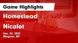 Homestead  vs Nicolet  Game Highlights - Jan. 24, 2023